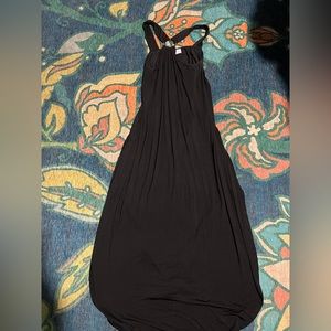 Black Pink Lily midi dress